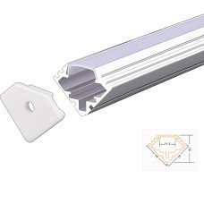 LED Aluminium Opbouwprofiel 19x19mm – Inclusief Opaal of Witte Afdekkap – 2m