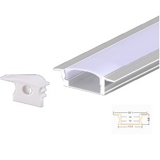 LED Aluminium Opbouwprofiel 24x7mm – Inclusief Opaal of Witte Afdekkap – 2m